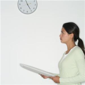 Woman Watching Clock